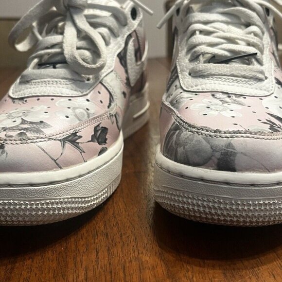 Nike Air Force 1 Low Floral Pink Grey Sneakers Women's Size 8 - Picture 3 of 10